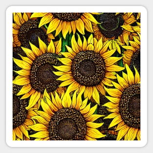 Large Sunny Sunflower Pattern Sticker